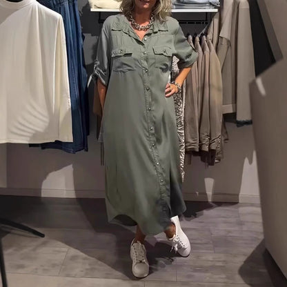 Dame Jeans-Skjorte Kjole med praktiske lommer og moderigtig snit Stilla