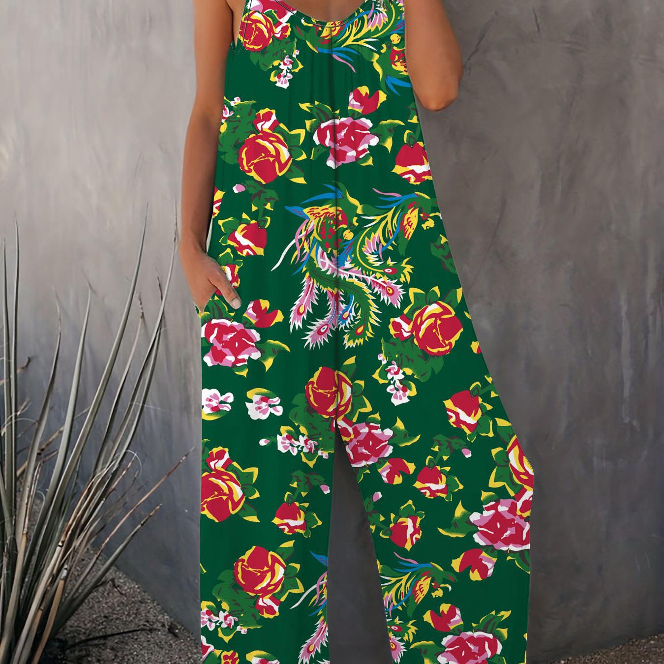 Dame jumpsuit med blomstermønster fra Stilla