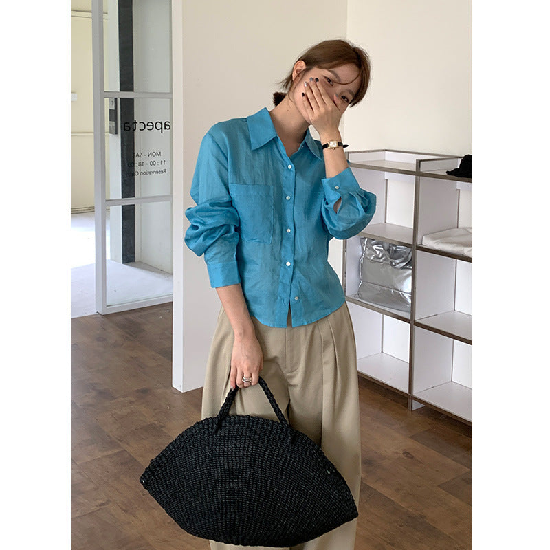 Dame cropped blusejakke med moderne snit og praktiske lommer Stilla