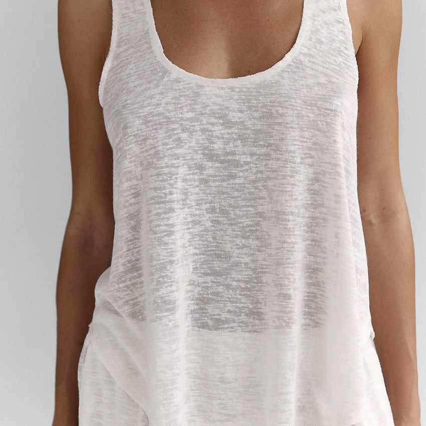 Dame afslappet lounge sæt med forkortet top og vide bukser Stilla