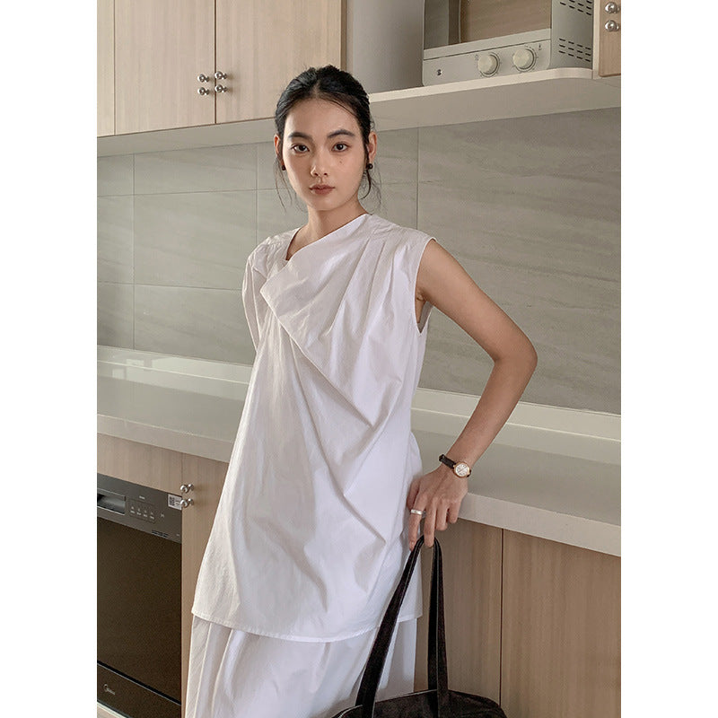 Dame elegant indpakningsoberste med innovativ drapering Stilla