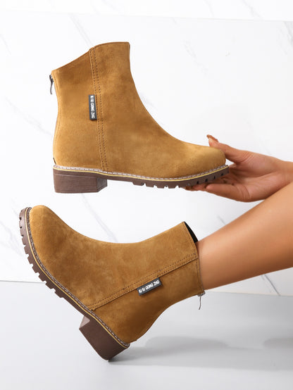 Dame Mode Ankelstøvler i Nubuck med Lynlås Stilla