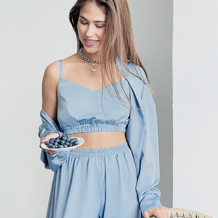 Dame afslappet lounge-sæt med cropped overdel og løs pasform Stilla