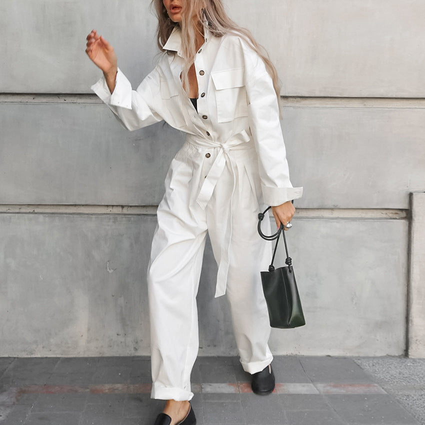 Dame Utility-jumpsuit med figursyet snit og praktiske lommer Stilla