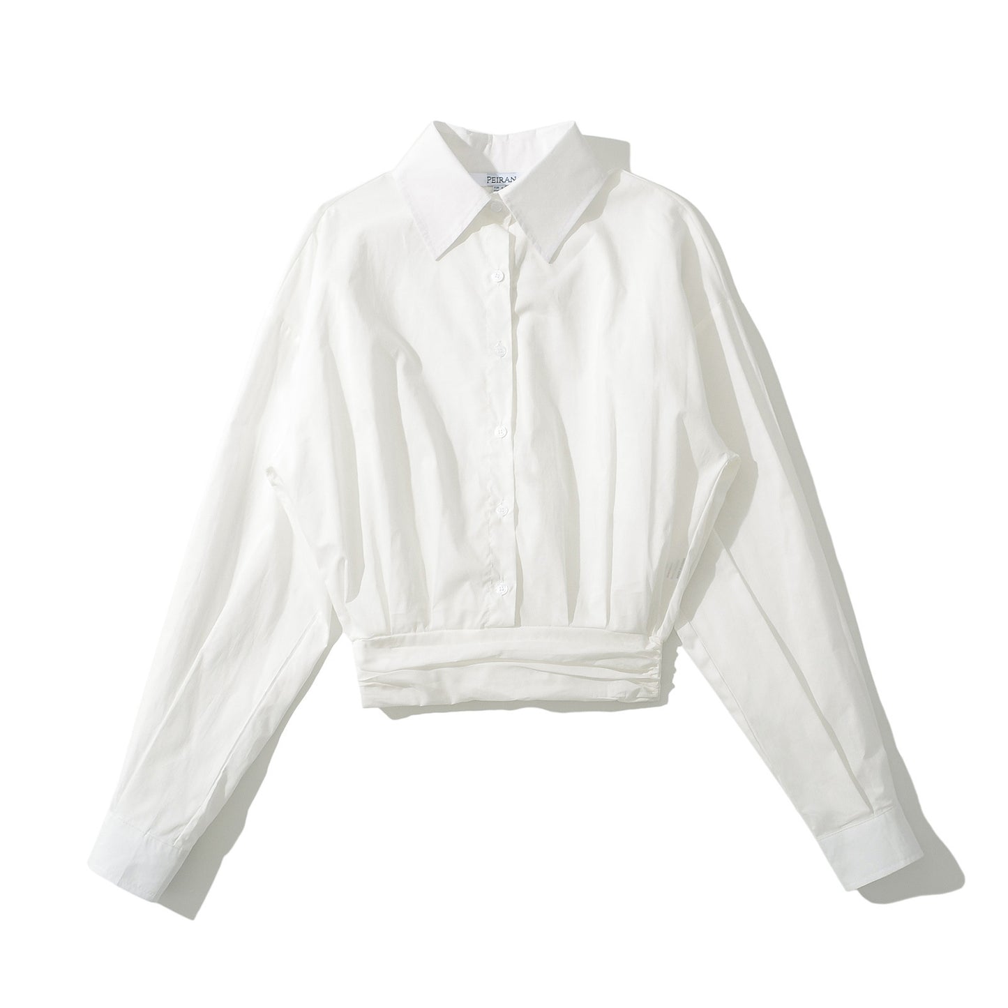 Dame Cropped Button-Up Bluse og Mini skirt Sæt Stilla