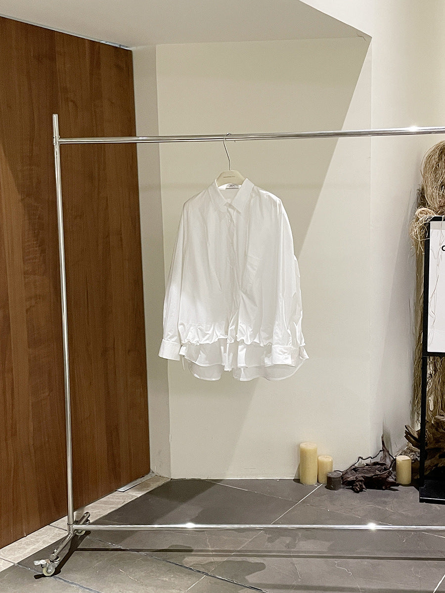 Dame elegant bluse med volant og fine detaljer Stilla