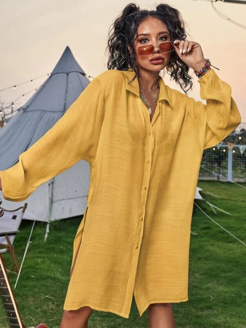 Dame afslappet skjortekjole Stilla