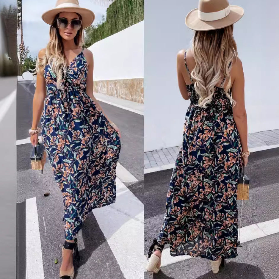 Dame A-linje Maxi Kjole med tropisk Print Stilla