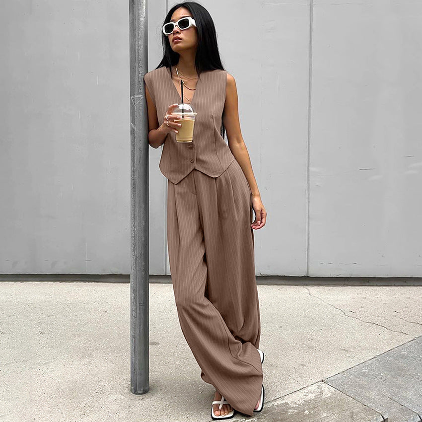 Dame elegant jakkesæt med ærmeløs blazer Stilla