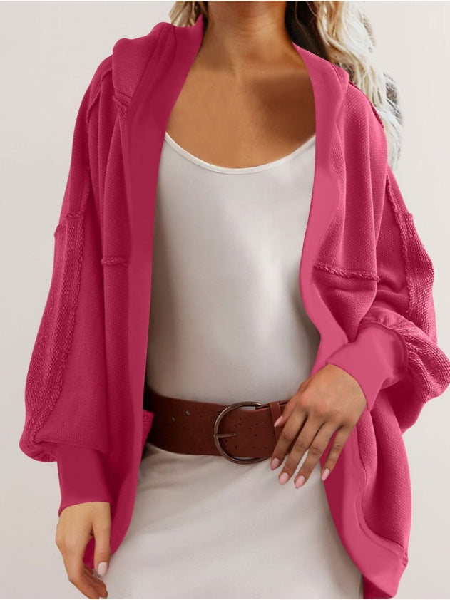 Dame casual oversized hoodie med åben front og luftige ærmer Stiila