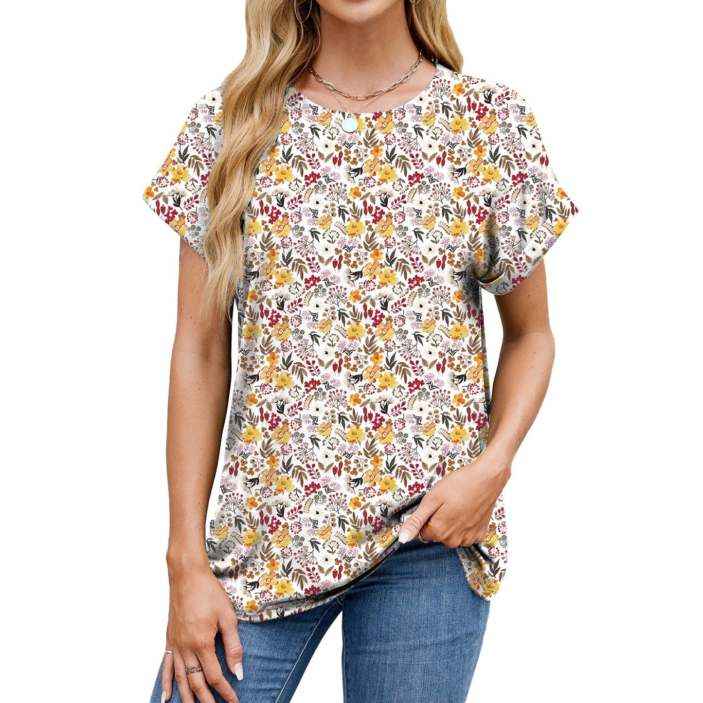 Stilla | Casual Rund Hals Loose Kort Ærme T-Shirt