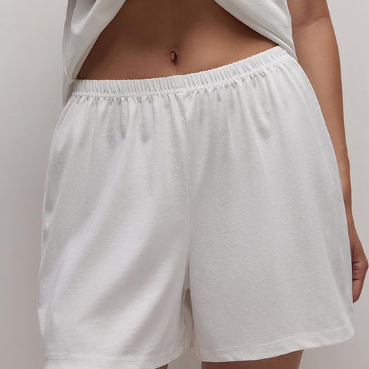 Dame afslappet Crop-Top og shorts sæt med knyttet detalje Stilla