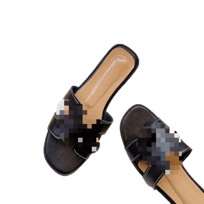 Dame åbne slidesandaler med fashionable remme og polstret fodseng Stilla