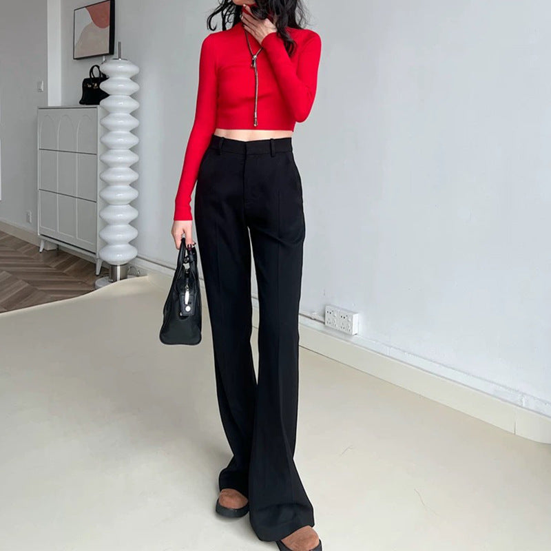 Dame elegant blazer med høj talje og brede ben Stilla