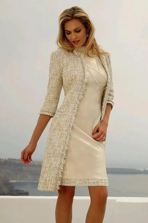 Dame Elegant Cardigan med frynser og smal silhuet Stilla