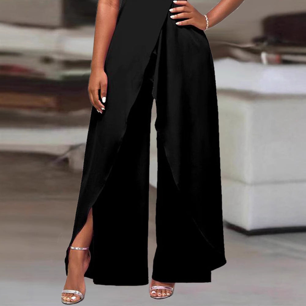 Dame elegant jumpsuit med åbne skuldre og moderne cut-out detaljer Stilla