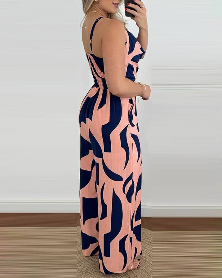 Damer Elegant Jumpsuit med legende snit og blomsterdesign Stilla