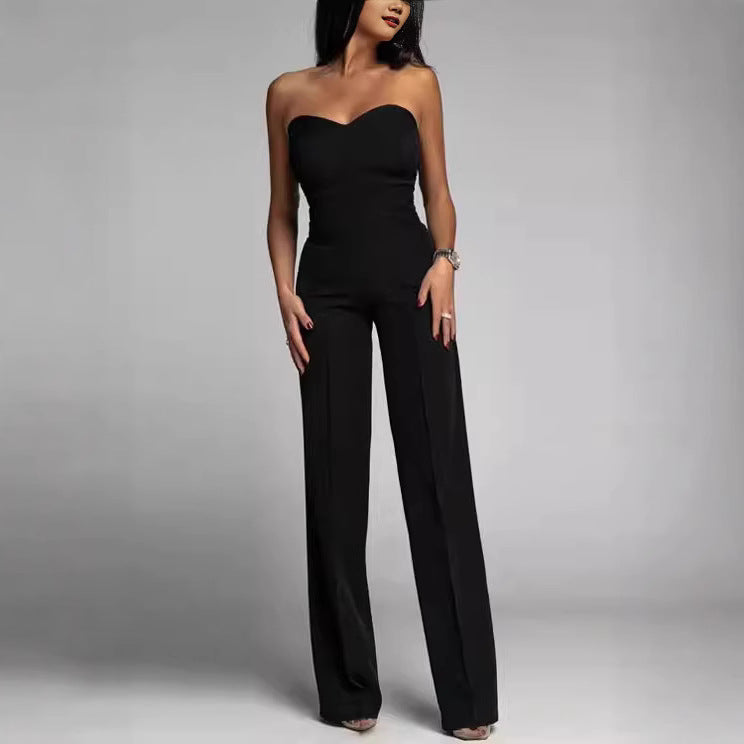 Dame jumpsuit med off-shoulder design og brede ben Stilla
