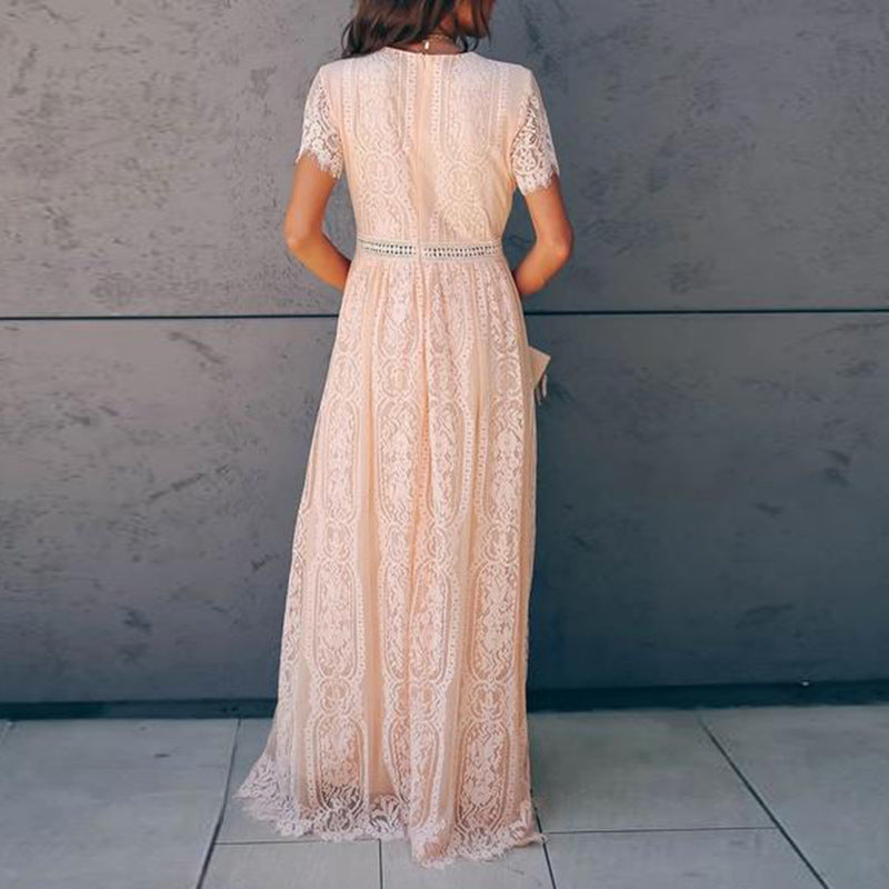 Dame Elegant Bohemian Spids Maxi Kjole Stilla