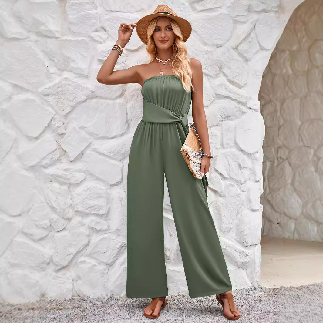 Dame Elegant Jumpsuit med off-shoulder design og bredt ben Stilla