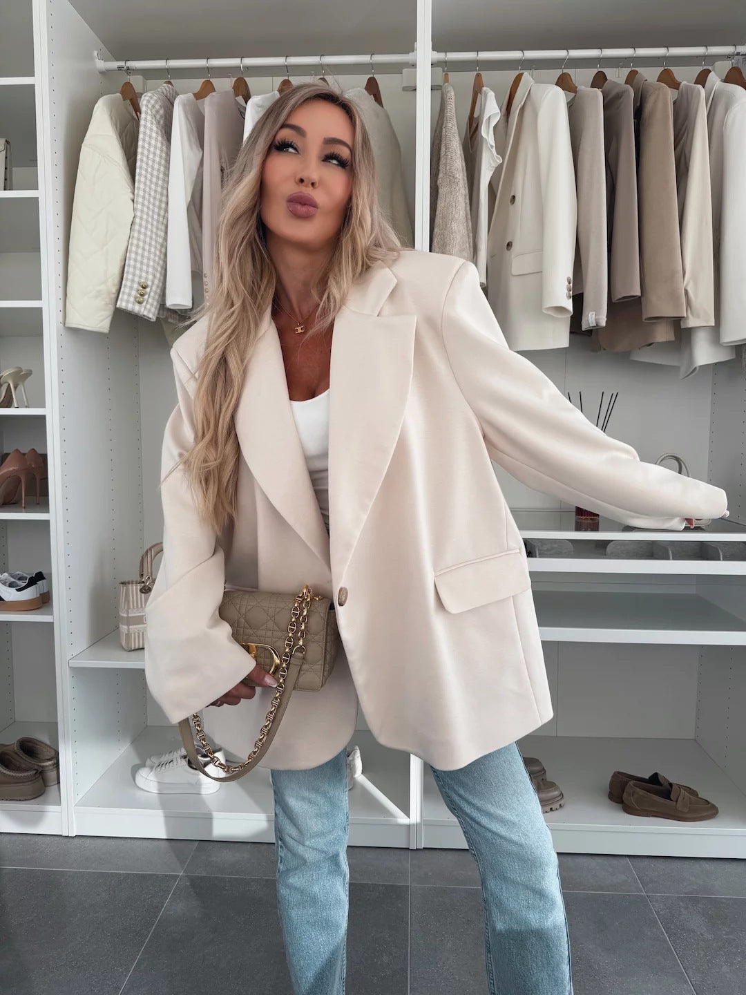 Dame afslappet oversized blazer Stilla