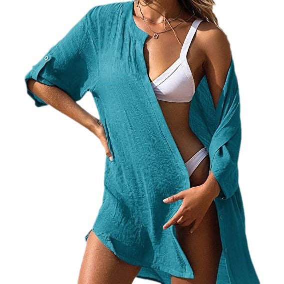 Dame afslappet linned skjorte kjole Stilla