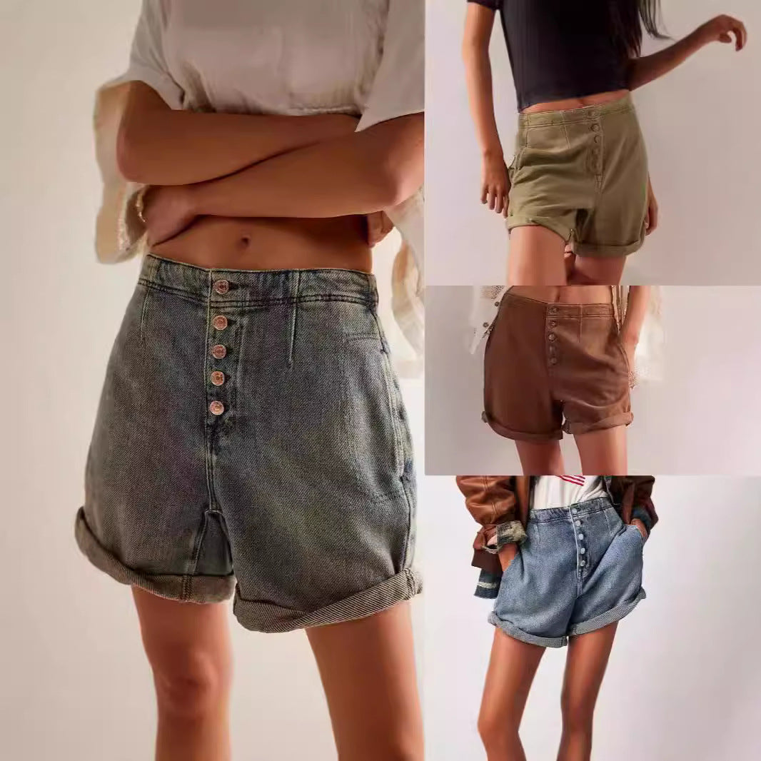 Dame cropped jeansjakke med lagdelt flannelfor Stilla