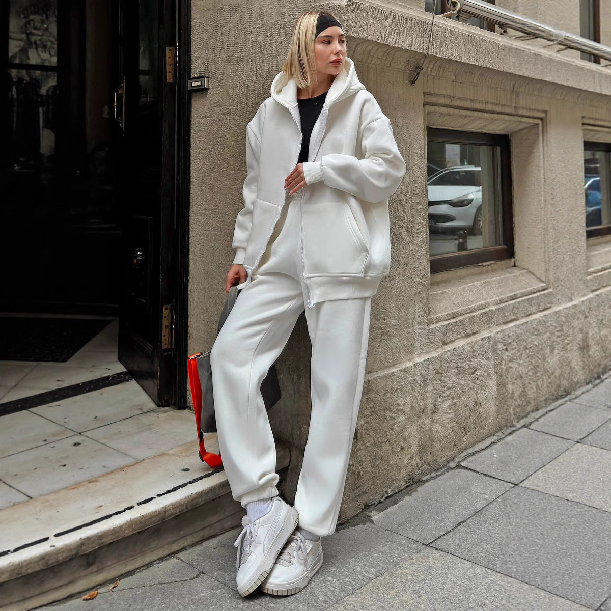 Dame afslappet Hoodie- og joggingbukse-sæt Stilla