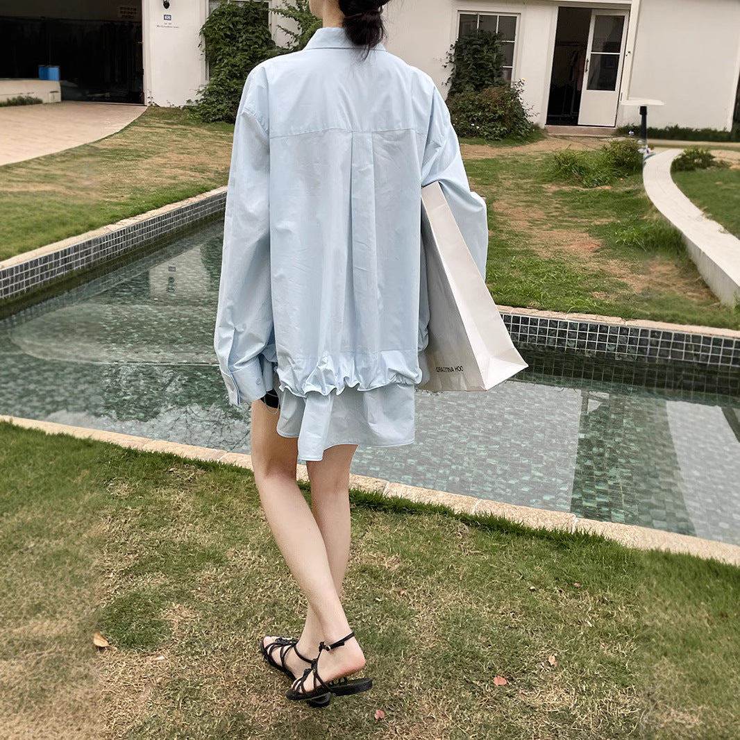 Dame elegant bluse med volant og fine detaljer Stilla