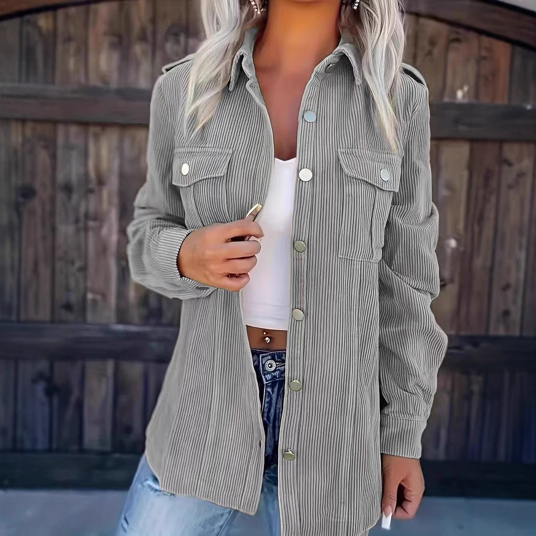 Dame afslappet skjorte i struktureret design med praktiske lommer Stilla