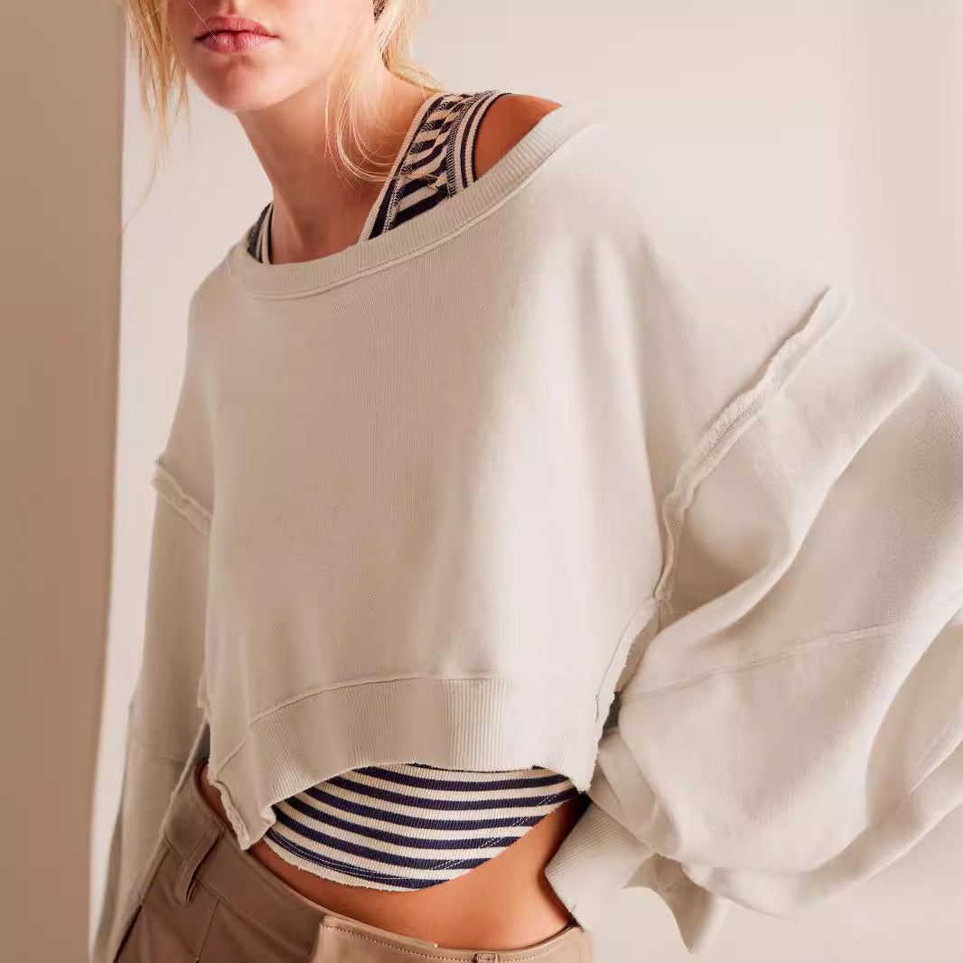 Dame afslappet oversized sweater med voluminøse ærmer og blødt materiale Stilla