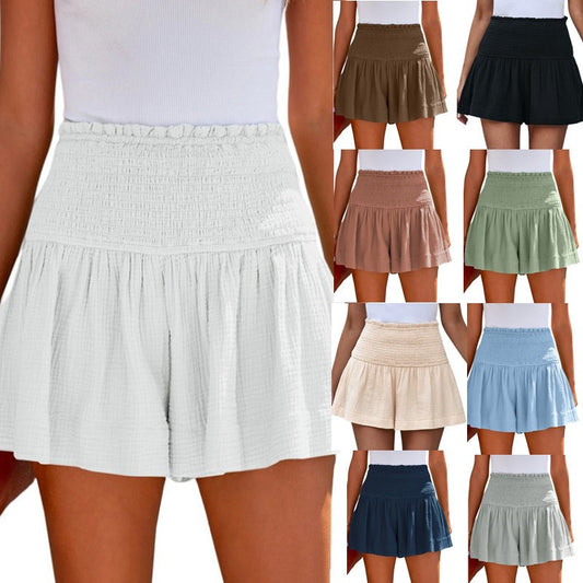 Dame luftige shorts med elastisk bund og voluminøs skørt effekt Stilla