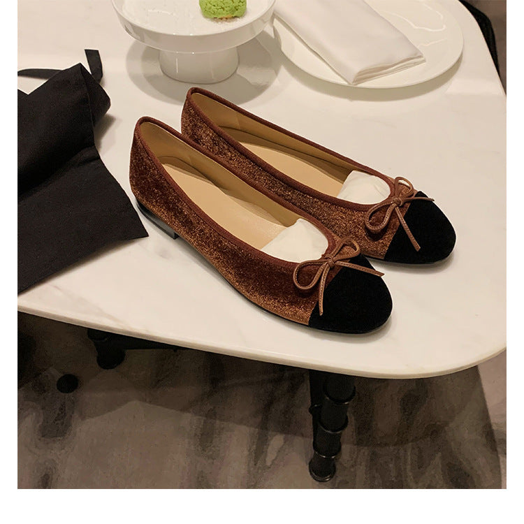 Dame Elegant Flad Ballet Sko med Sløjfedetail Stilla