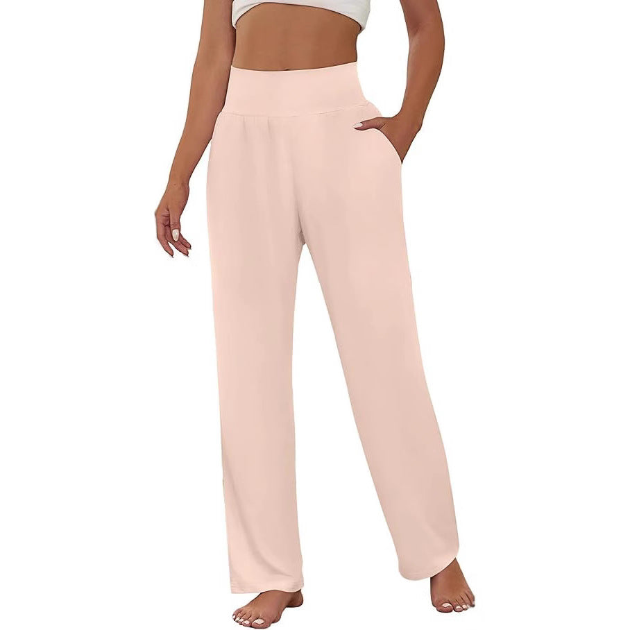 Dame afslappende Palazzo-bukser med høj talje og praktiske lommer Stilla