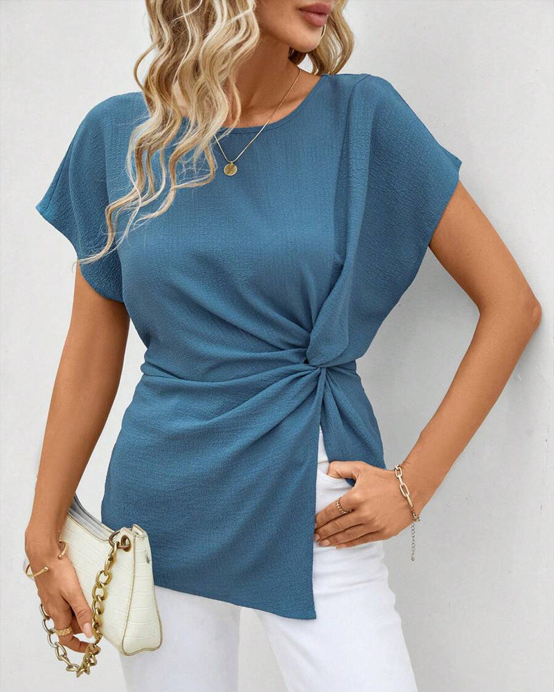 Dame elegant indpakning top med afslappet snit og flydende stof Stilla