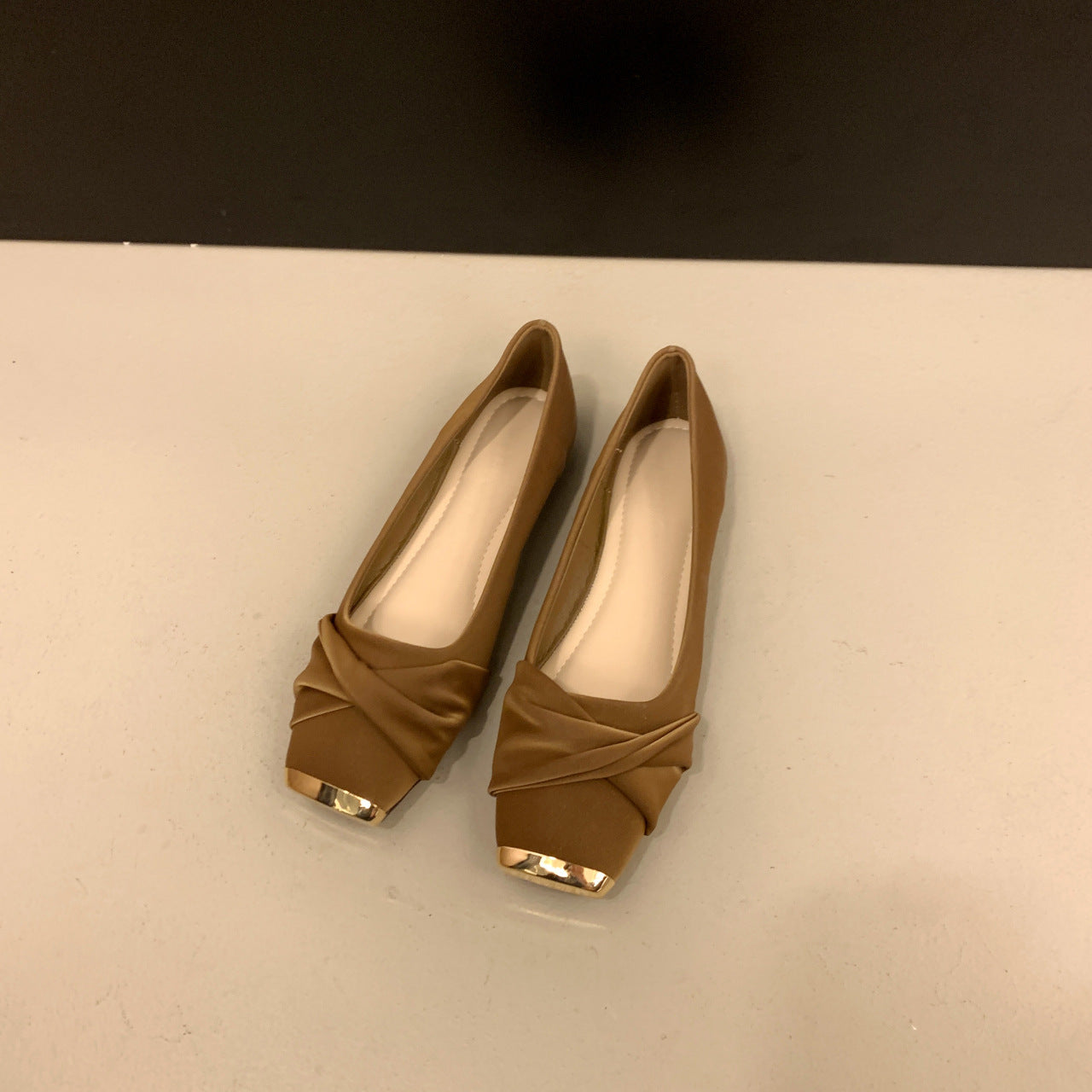 Dame Elegant Blokhæls Ballerinas med dekorativ knude Stilla