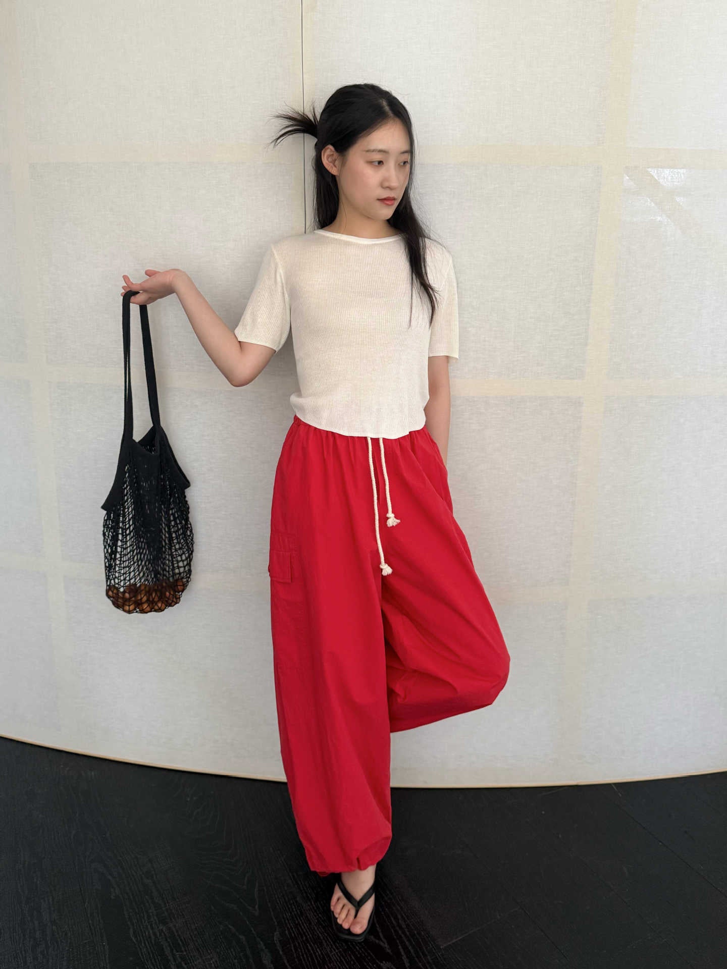 Dame afslappede bukser med bred ben og praktiske sidelommer Stilla