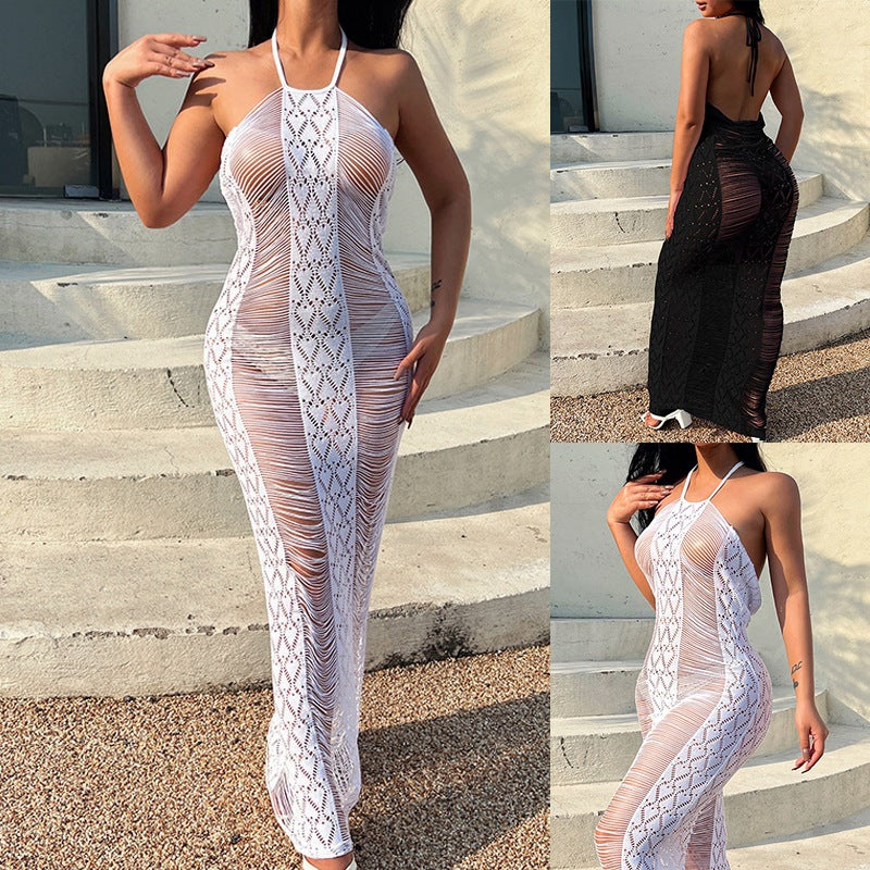 Dame Elegant Hæklet Strandovertræk Kjole Stilla