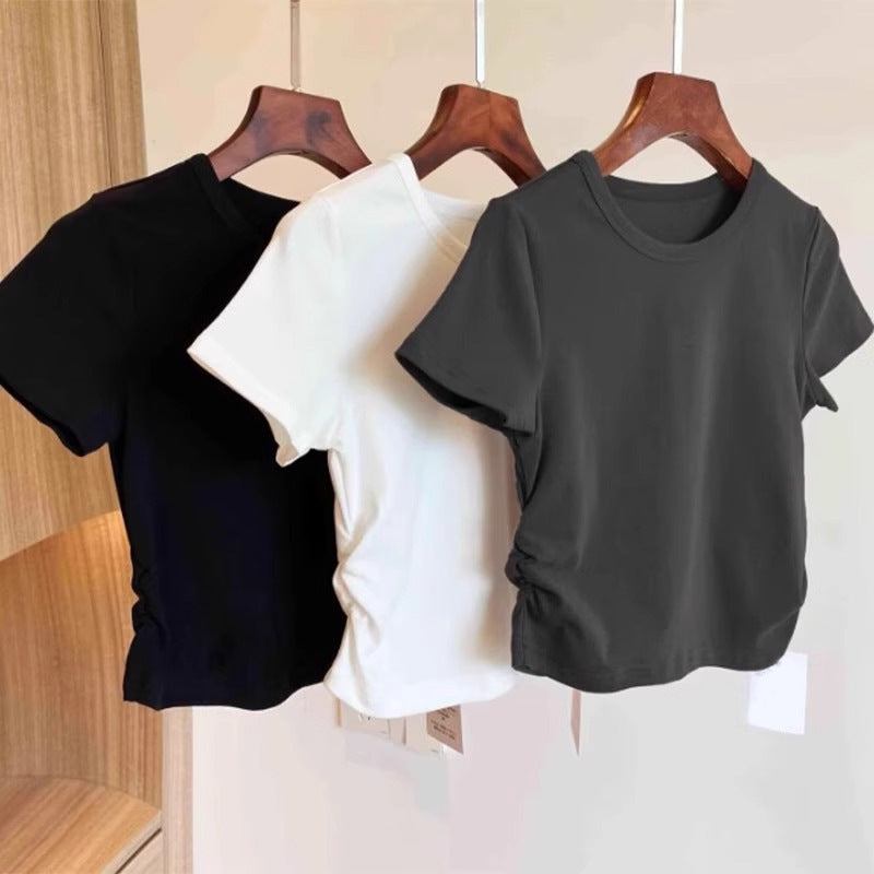 Dame Kortærmet Rynkning Side T-shirt Stilla