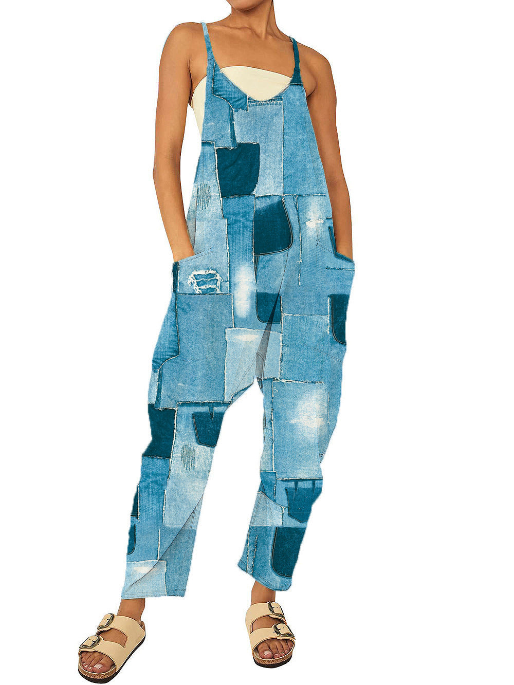 Dame jumpsuit med unikt grafikdesign Stilla