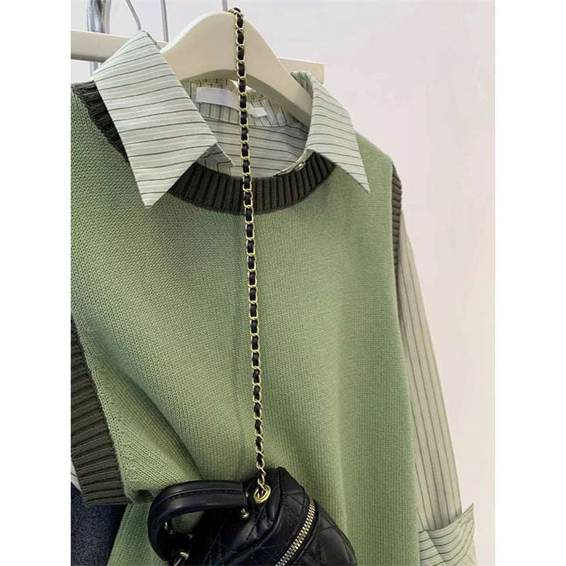 Dame afslappet pullover med moderne skjorteunderdel og stilfuld snit Stilla