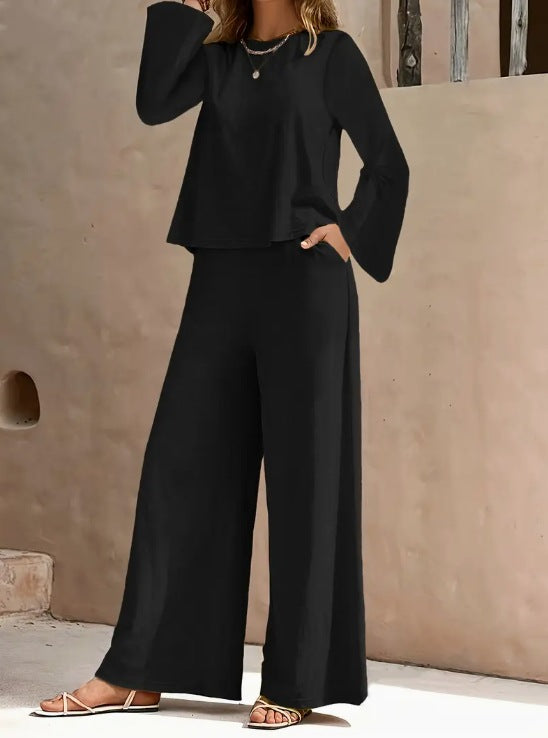 Dame afslappet oversize loungewear sæt med lange ærmer og bred pasform Stilla