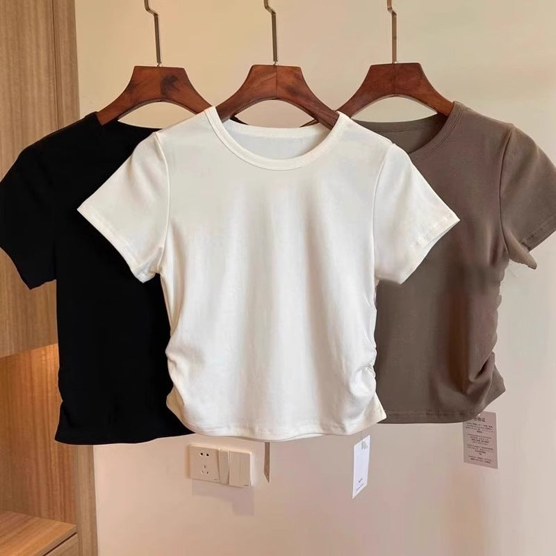 Dame Kortærmet Rynkning Side T-shirt Stilla
