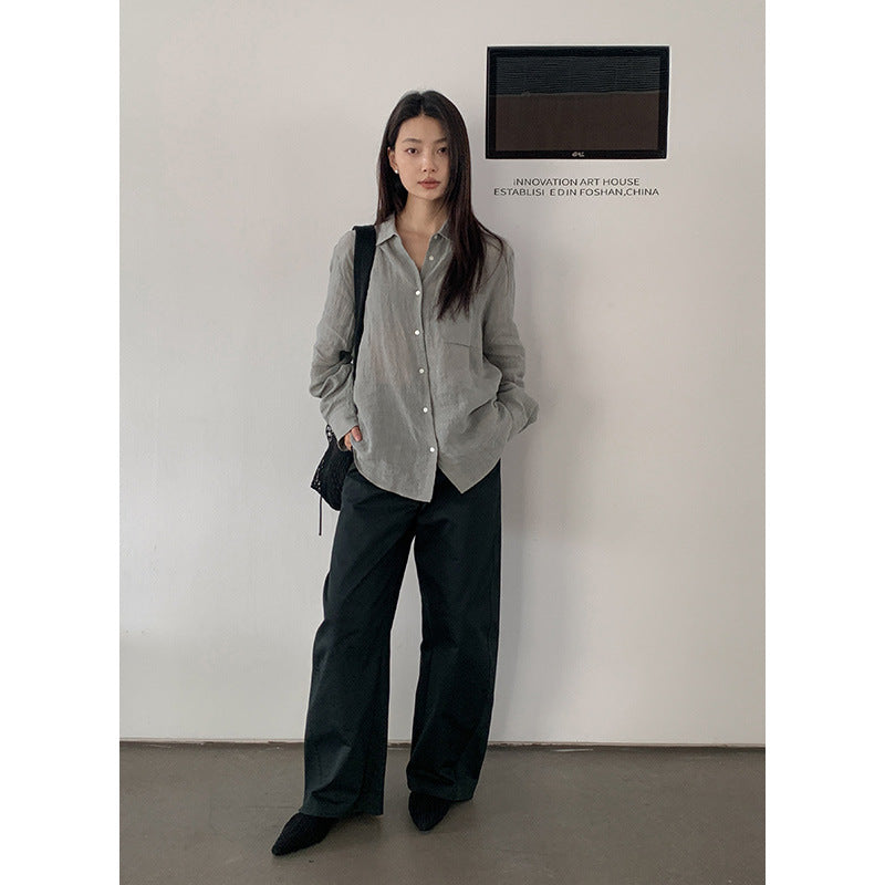 Dame afslappet skjorte bluse lavet af let, struktureret stof Stilla