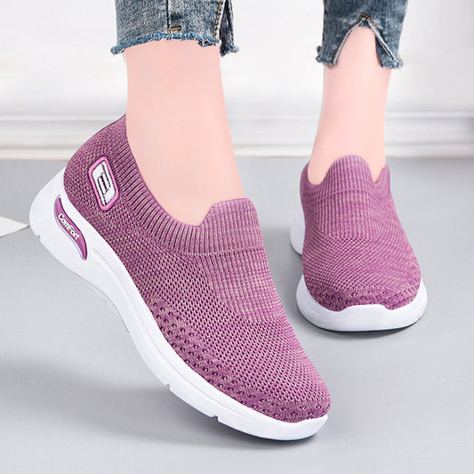 Dame Komfortable Slip-On Sneakers med stødabsorberende sål og elastisk overdel Stilla
