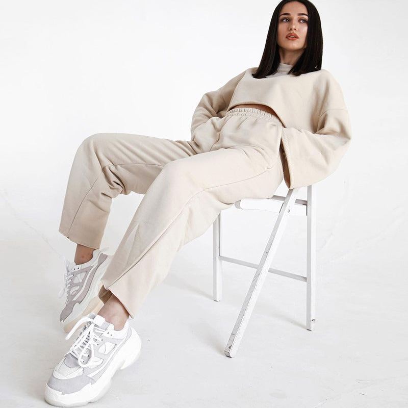 Dame elegant cropped top og løstsiddende bukser Stilla