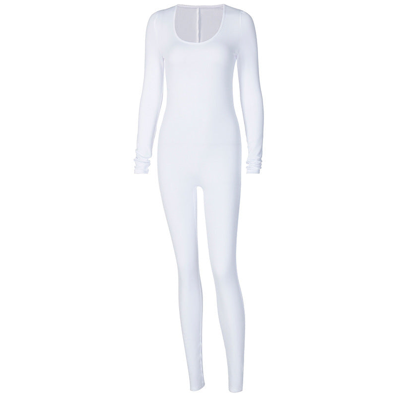 Dame Elegant Langærmet Jumpsuit lavet af kvalitets stræk materiale Stilla