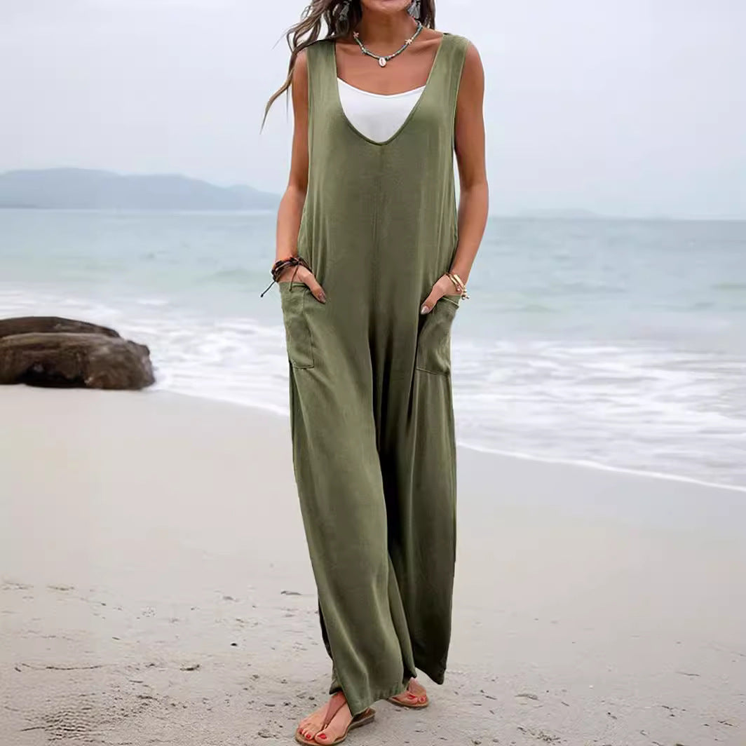 Dame Fritid Løs ærmeløs Jumpsuit Stilla