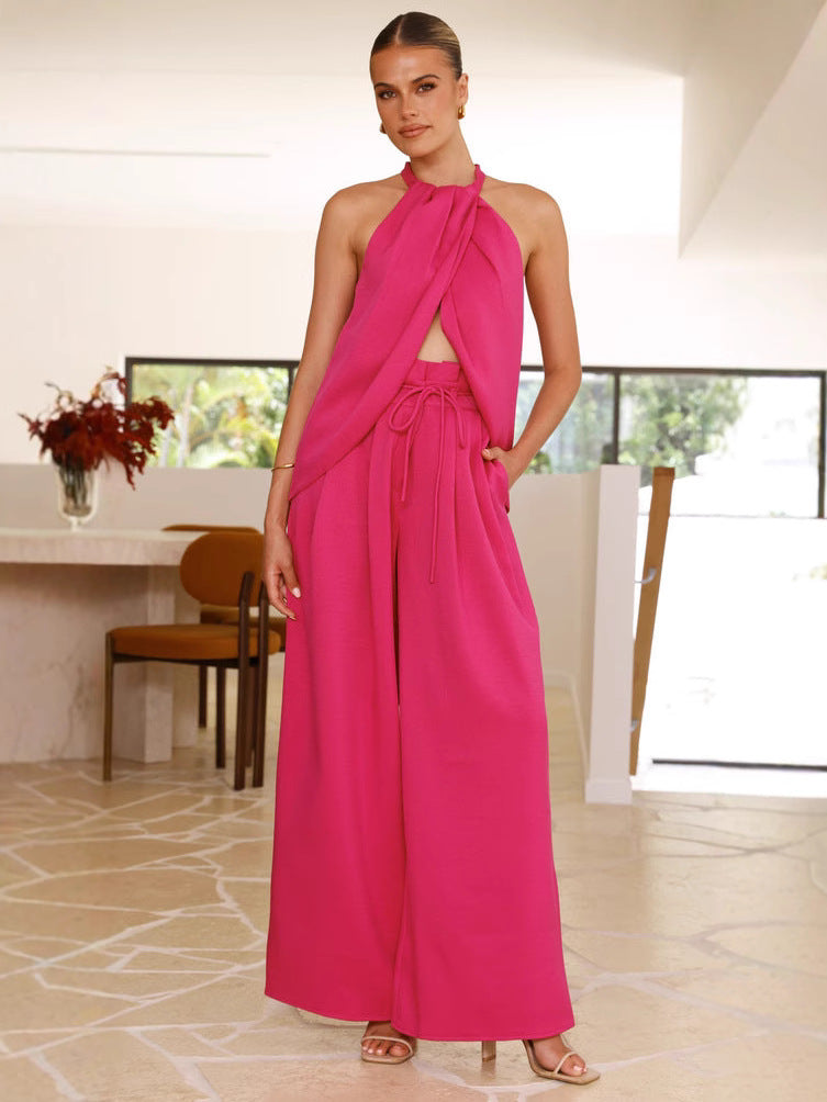 Dame elegant jumpsuit med stropløs design og brede ben Stilla