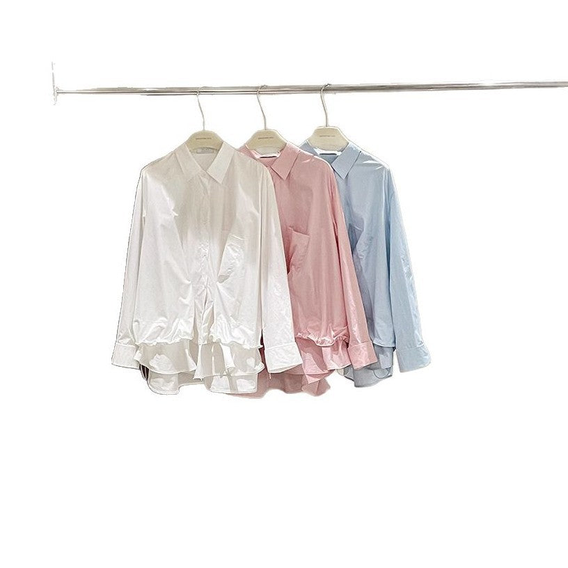 Dame elegant bluse med volant og fine detaljer Stilla